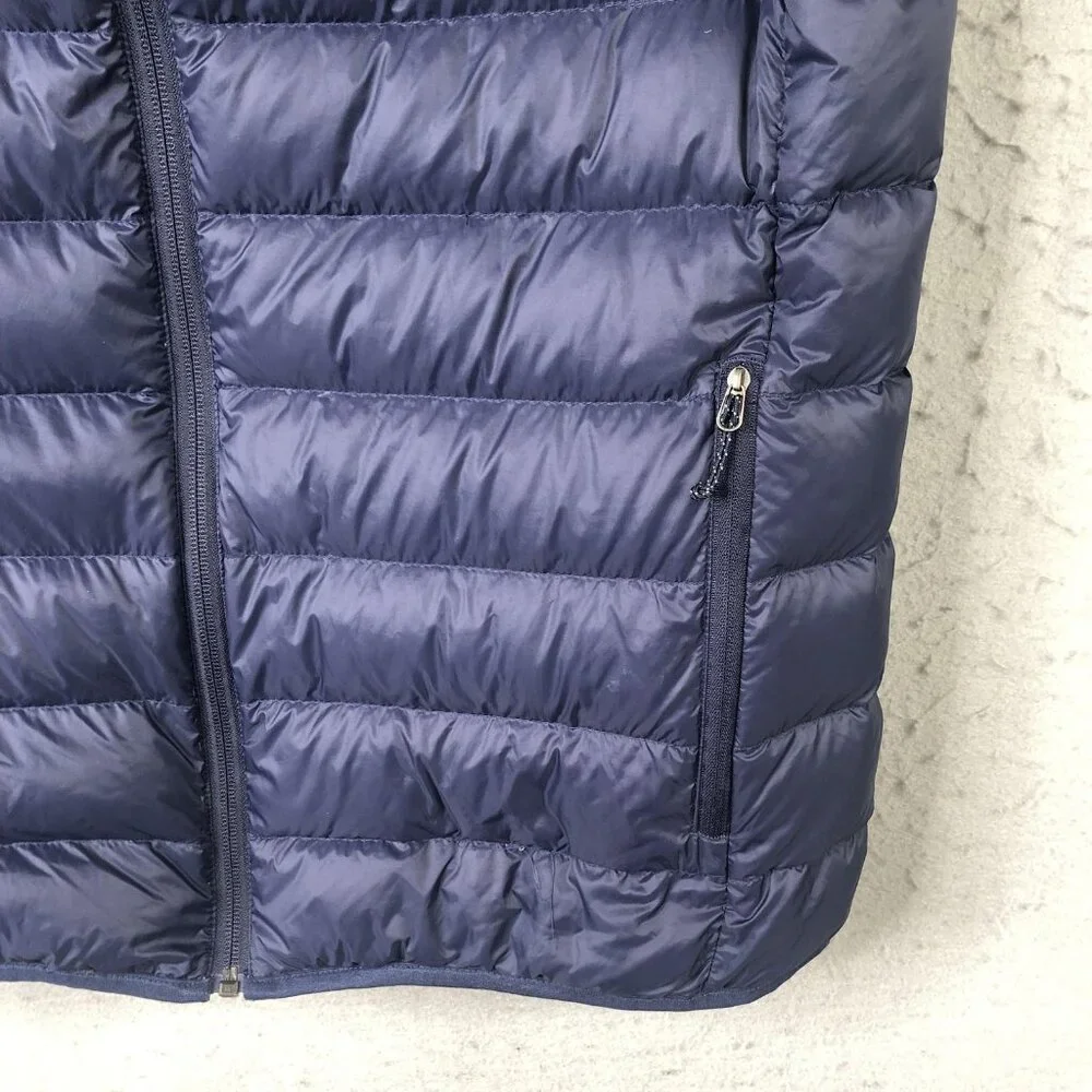 Eddie Bauer Vest Mens Small Navy Blue Down Puffer Full Zip Quilted Lightweight - Picture 10 of 16